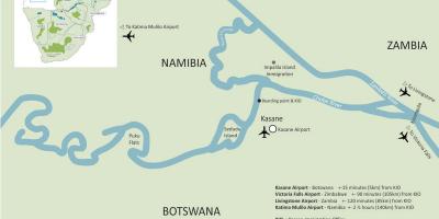 Карта на kasane Боцвана