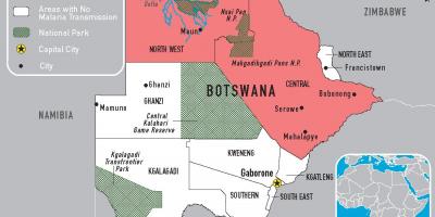 Карта на Боцвана маларија