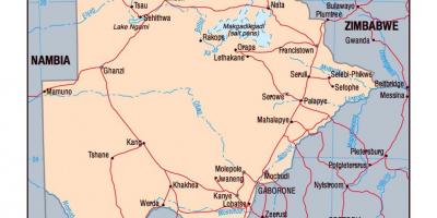Карта на Боцвана политички