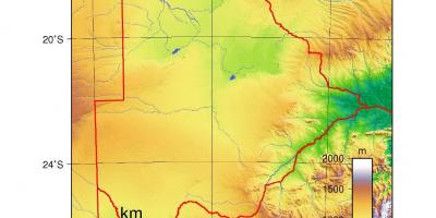 Карта на Боцвана физички