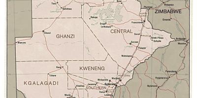Детална карта на Боцвана